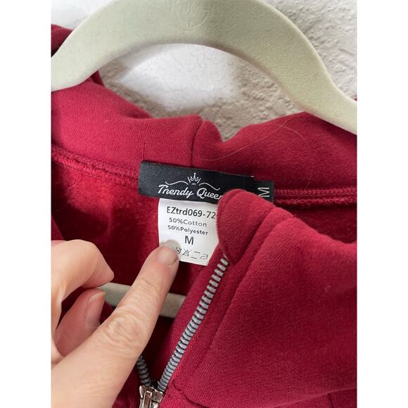 Amazon WYNNQUE Quarter Zip Pullover Crop Hoodie Long Sleeve Fleece Sweatshirt - Picture 4 of 6